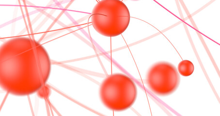 Sticker - Gene lines and nodes, biological gene structure, 3d rendering.