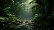 Illustration AI horizontal. Tropical rainforest. Concept landscape, nature.