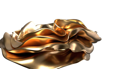 Wall Mural - Radiant Drapery: Abstract 3D Gold Cloth Illustration with a Luminous Presence