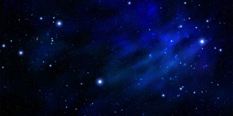 Wall Mural - Space vector background with realistic nebula and shining stars. Magic colorful galaxy with stardust