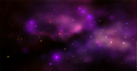 Wall Mural - Space vector background with realistic nebula and shining stars. Magic colorful galaxy with stardust