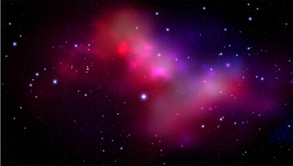 Wall Mural - Space vector background with realistic nebula and shining stars. Magic colorful galaxy with stardust
