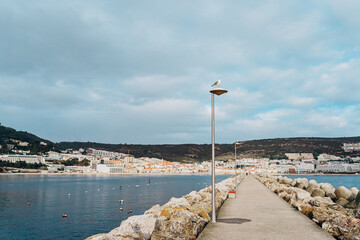 Poster - Marina harbour with yachts in Sesimbra, Portugal