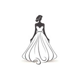 Fototapeta Tulipany - Fashion Silhouette Logo Design