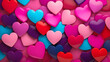 Shiny Hearts on a Pink Background. A Romantic Valentine’s Day Wallpaper
