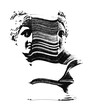 Distorted glitch grunge stencil asset of bust of the Venus de Milo with grainy photocopy effect isolated on transparent background