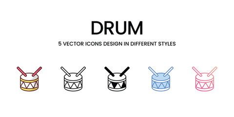 Wall Mural - Drum icons set vector illustration. vector stock,