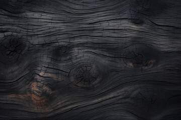 Burned black wood texture