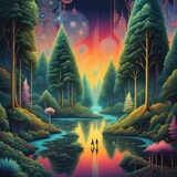 Fototapeta Panele - Whimsical Forest at Twilight