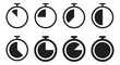 Timer vector. Stopwatch icons set. Clock silhouette isolated.