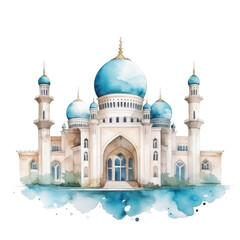 Wall Mural - watercolor mosque isolated