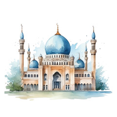 Wall Mural - watercolor mosque isolated