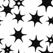 Black stars on a white background. Illustration. Seamless pattern.