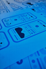Wall Mural - ux mobile application wireframe. sketch, prototype, framework, layout future app design project. ui/