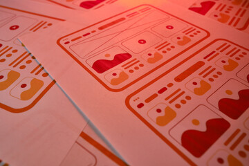 Wall Mural - ux website design wireframe. sketch, prototype, framework, layout future design project. ui/ux - use