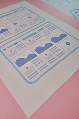 Wall Mural - ux website design wireframe. sketch, prototype, framework, layout future design project. ui/ux - use