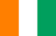 Cote d'Ivoire flag on fabric surface. Ivory Coast national flag