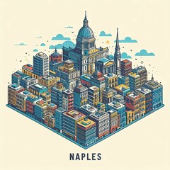 Wall Mural - naples illustration