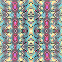 Poster - A bright, neon-colored pattern of metallized cylinders. Modern concept background. 3d rendering digital illustration