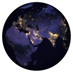 Wall Mural - planet earth with clouds. europe, asia and africa, night view of the earth - elements of this image 