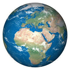 Wall Mural - planet earth with clouds. europe, asia and africa - elements of this image furnished by nasa