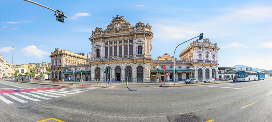 Poster - Railway station in Genoa