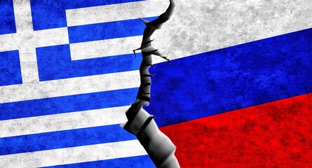 Wall Mural - Russia and Greece flag together. Greece and Russia relations