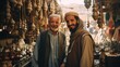 Middle Eastern men in a traditional local market