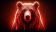 © visual_ideas - Red cyber bear stock market portrait. Representing the bearish sentiment of investors