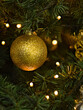 christmas tree with golden balls