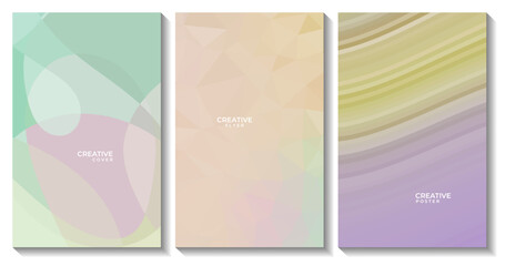 Wall Mural - set of flyer. set of book cover. set of poster. abstract colorful creative background