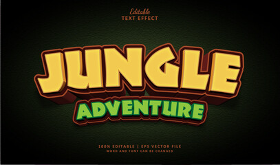 Wall Mural - Jungle Adventure Editable Text Effect Style 3d