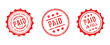Paid stamp payment stamp in grunge for business finance and paid sign paid in full confirmed payment in vector svg 