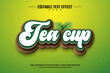 Tea cup 3D editable text effect template