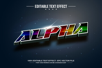 Alpha 3D editable text effect template