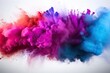 Holi Paint explode dust Colorful cloud Colored background white explosion powder splatted abstract blue colours texture watercolor pink pattern grunge