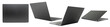 © chathuporn - set back view of laptop or notebook space black isolated with clipping path on transparent background.