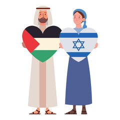 Poster - israel and palestine peace man and woman