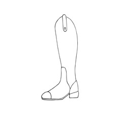 Wall Mural - Vector hand drawn doodle sketch horse riding boot isolated on white background