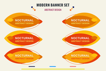 Wall Mural - Modern title banner set, with different shapes and colors. Title box template, ready to use for print design and web design.