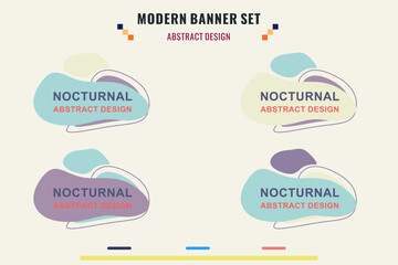 Wall Mural - Modern title banner set, with different shapes and colors. Title box template, ready to use for print design and web design.