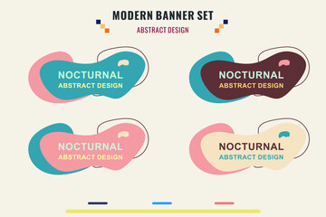 Wall Mural - Modern title banner set, with different shapes and colors. Title box template, ready to use for print design and web design.