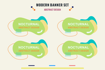 Wall Mural - Modern title banner set, with different shapes and colors. Title box template, ready to use for print design and web design.