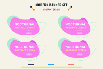 Wall Mural - Modern title banner set, with different shapes and colors. Title box template, ready to use for print design and web design.