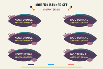 Wall Mural - Modern title banner set, with different shapes and colors. Title box template, ready to use for print design and web design.