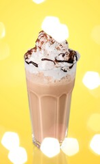 Wall Mural - chocolate tasty drink with whipped cream.