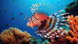 A stunning lionfish at a coral reef