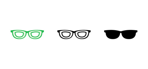 Glasses icon set. Glasses vector icon