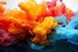 water ink Colorful paint rainbow colours colourful background abstract liquid wet flow flowing yellow red blue green dripping drip art swirl smooth motion cloud dye shape dripped