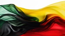 South Africa Flag Colors Black, Green, Yellow, And Red Flowing Fabric Liquid Haze Background